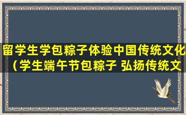 留学生学包粽子体验中国传统文化（学生端午节包粽子 弘扬传统文化）